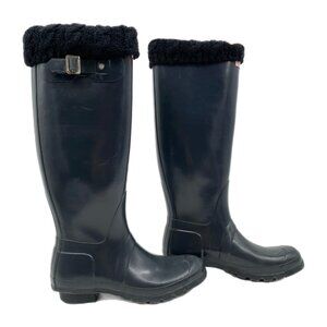 Hunter Gray Rubber Tall Winter Boots with Liners | Women’s Size 8